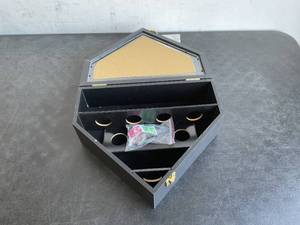 lot 310 image: COMSREV Black Wooden 8-Baseball Wall Display Case with UV Protection Acrylic Door