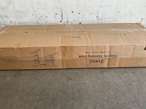 lot 11 image: Marsail Adjustable Height Standing Desk with Storage Bag and Headphone Hook