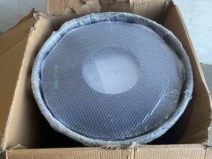 lot 27 image: Alpine Industries 38 Gal. Black Metal Slatted Outdoor Commercial Trash Can Receptacle