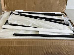 lot 278 image: Homfio 39 inch White Computer Desk with Black Metal Legs