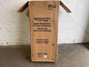 lot 58 image: Cosco Set of Four Gray Fabric Padded Seat Folding Chair