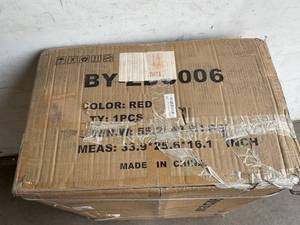 lot 66 image: BIGSYY 4-in-1 Multi-Function Folding Red Linen Sofa Bed