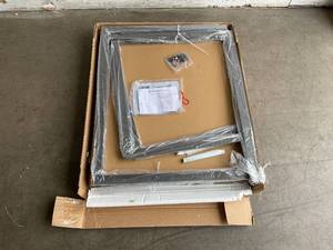 lot 70 image: Vineego Outdoor Steel Frame Dining Table with Wood-plastic Tabletop