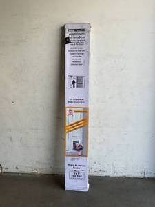 lot 74 image: Ideal Pet Products Adjustable Height 77-58 To 80-38 White Aluminum Pet Patio Door with 5 x 7 Flap