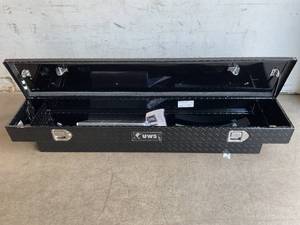 lot 78 image: UWS TBS-63-SL-BLK Black Single Lid Slim Line Aluminum Toolbox with Beveled Insulated Lid