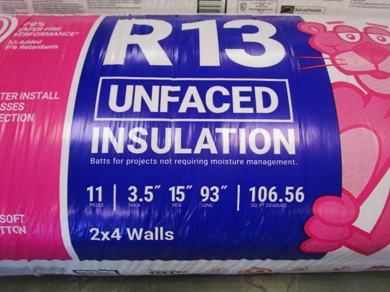 Lot of 2 Owens Corning R 13 Unfaced Fiberglass Insulation Batt