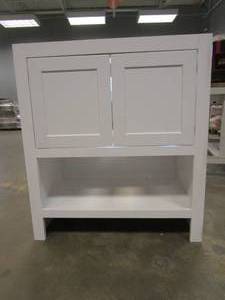 lot 309 image: 30 in x 19 in Vanity Cabinet in White (CABINET ONLY)