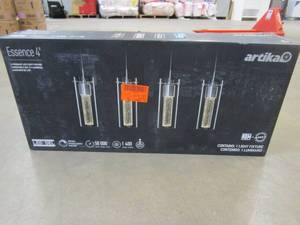 lot 342 image: Artika Essence 27-Watt Chrome Integrated LED Mordern Hanging Pendant Chandelier Light Fixture for Dining Room or Kitchen Island (OPEN BOX)