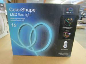 lot 349 image: Tzumi Aura Color Shape OutdoorIndoor 16 ft. Plug-in Color Changing Light LED Rope Light with Remote (OPEN BOX)