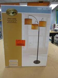 lot 404 image: Adesso 80 in. Antique Bronze 3 Arc Floor Lamp (OPEN BOX)