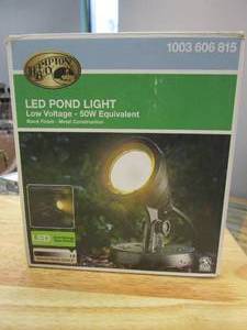 lot 434 image: Hampton Bay 1-Light Integrated LED Black Low Voltage Pond Light (OPEN BOX)
