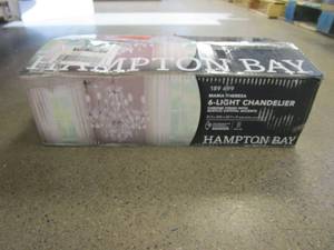 lot 439 image: Hampton Bay Maria Theresa 6-Light Chrome with Clear Acrylic Chandelier (OPEN BOX)