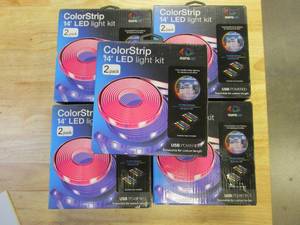 lot 508 image: LOT OF 5 - Tzumi Aura LED 2-pack 14 ft. ColorStrip Light Kit