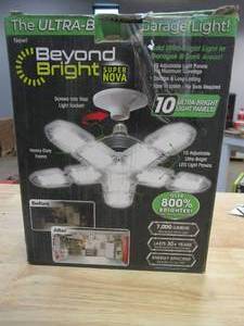 lot 495 image: BEYOND BRIGHT 60-Watt Ultra Bright LED Light Bulb 6500K with 10 Adjustable Light Panels (OPEN BOX)