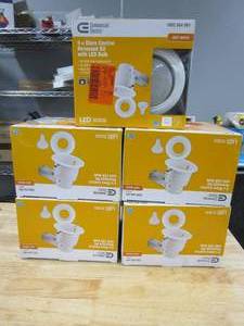 lot 565 image: 5 PACK - Commercial Electric LED Glare Control 5 in. White Recessed Kit (OPEN BOX)