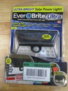 lot 582 image: Ever Brite 4.8-Watt Equivalent Black Motion Activated Outdoor Integrated LED Area Light with 24 White Solar Light
