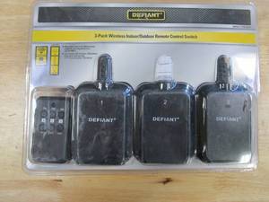 lot 583 image: Defiant Wireless IndoorOutdoor Remote Control with 3 RCV (OPEN PACKAGING)
