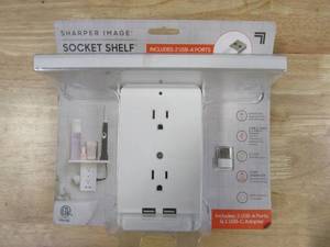 lot 547 image: 6-Outlet Cordless Wall Extender with 2-USB Ports and 1-USBC Adapter