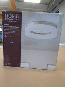 lot 622 image: Home Decorators Collection 13.75 in. 21-Watt Brushed Nickel Integrated LED Ceiling Flush Mount (OPEN BOX)