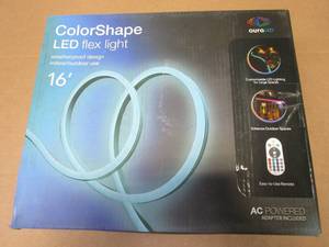 lot 630 image: Tzumi Aura Color Shape OutdoorIndoor 16 ft. Plug-in Color Changing Light LED Rope Light with Remote (OPEN BOX)