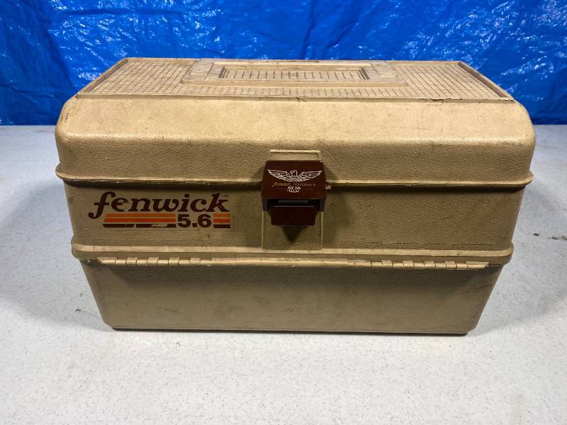 Fenwick 5.6 Tackle Box full of lures and fishing gear