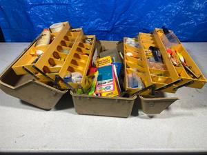 lot 54 image: Fenwick 5.6 Tackle Box full of lures and fishing gear