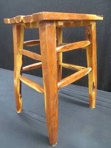 lot 10 image: DIAMOND WILLOW HAND CRAFTED STOOL