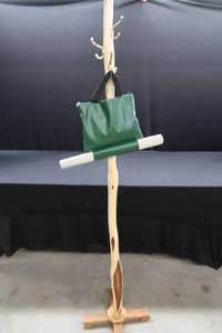 lot 36 image: DIAMOND WILLOW COAT RACK. TRAVEL CHESS SET