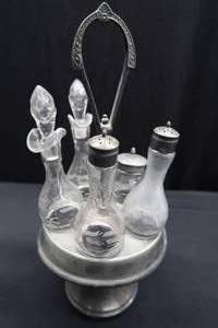 lot 51 image: 1800S ANTIQUE SILVER PLATED CRUET