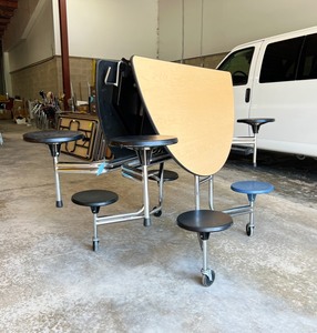 Round Mobile Cafeteria Table