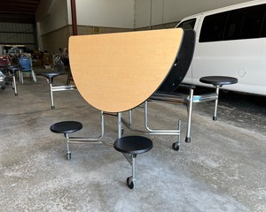 Round Mobile Cafeteria Table