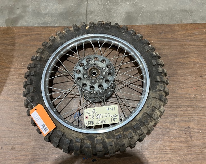lot 730 image: 1978 Yamaha 125 Rear Wheel
