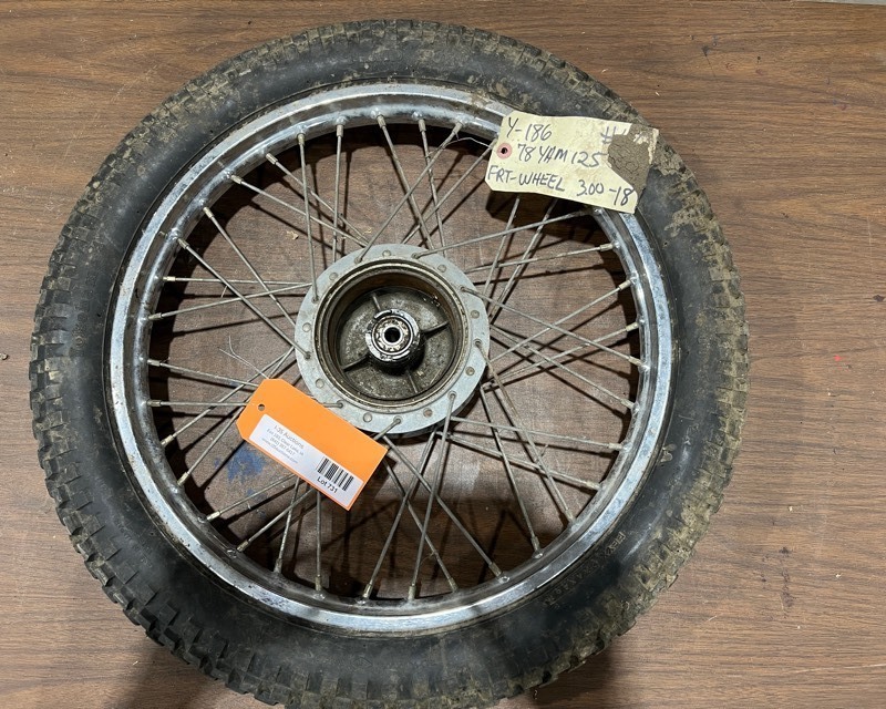 lot 731 image: 1978 Yamaha 125 Front Wheel