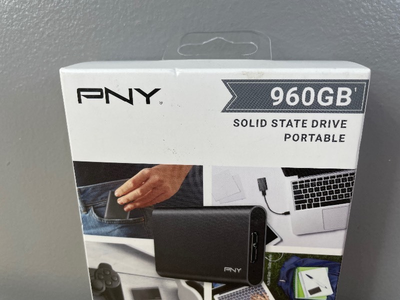 lot 41A image: Brand New PNY 960GB Elite USB 3.0 Portable Solid State Drive (SSD) O