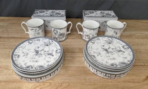 lot 112 image: NEW Elegant Victoria Trading Co. Teacup Lunch Plate Sets for 2 K