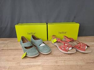 lot 45 image: NEW 2 Pair Womens Hotter Shoes and Sandal Size 10 K
