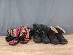 lot 46 image: Womens Columbia, Muk Luks, and Brown Boots with the Fur K