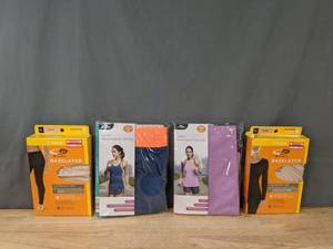 lot 142 image: 4 NEW Womens Athletic Baselayers, Shorts, and Tank Top Size XL (C9 by Champion, Crane) K