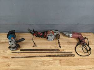 lot 153 image: Milwaukee And Chicago Electric Electric Tools (Drill, Gauge Shear, Grinder) B