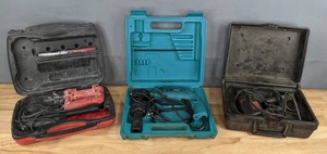 lot 144A image: Makita Corded Hammer Drill, RotoZip Solaris Spiral Saw Power Tool and Skil 38 Hammer Drill B