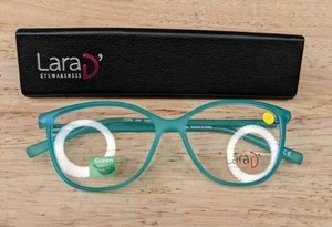 lot 187A image: NEW Lara D Eyeglasses w Display Lenses and Black Case L