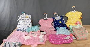lot 167 image: Lot of 13 NEW Baby Girl Summer Outfits, Size 3-18 Months Just One You Carters, Cherokee, Osh Kosh K