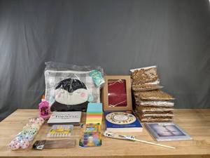 lot 260 image: A Variety of New Items Including Craft Supplies, Decorative Pillow, Magnets and More   M