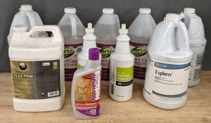 lot 250 image: 3-In-1 Carpet Cleaner Concentrate, Lemon Odor Counteractant, Bacterial Drain Maintainer, Floor Finish, Sheet Vinyl Primer and Floor Restorer   M