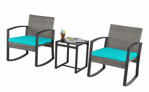 lot 18 image: NEW Saint Birch 3-Pc. Outdoor Patio Rocking Chair Set M