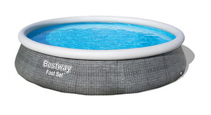 lot 13A image: NEW Bestway Fast Set 13 x 30 Round Inflatable Pool Set M
