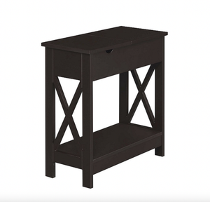 lot 227 image: NEW Convenience Concepts Oxford Flip Top End Table with Charging Station M