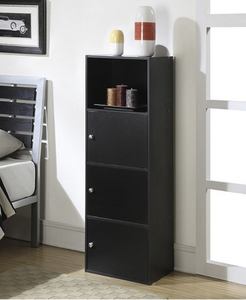 lot 213 image: NEW Convenience Concepts X-Tra Storage 3-Door Cabinet - Black M