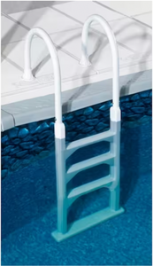 lot 99 image: NEW Blue Wave AluminumResin In-Pool Ladder for Above-Ground Pools and Deluxe Inground Pool Maintenance Hose and Brush M