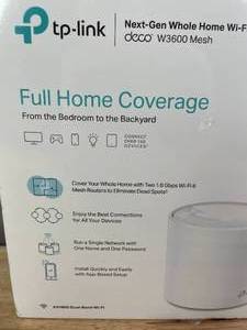 lot 25A image: Brand New TP-Link WiFi 6 Mesh Router Replacement System  2- AX1800 Mesh Routers  Coverage up to 4,000 Sq. ft. O